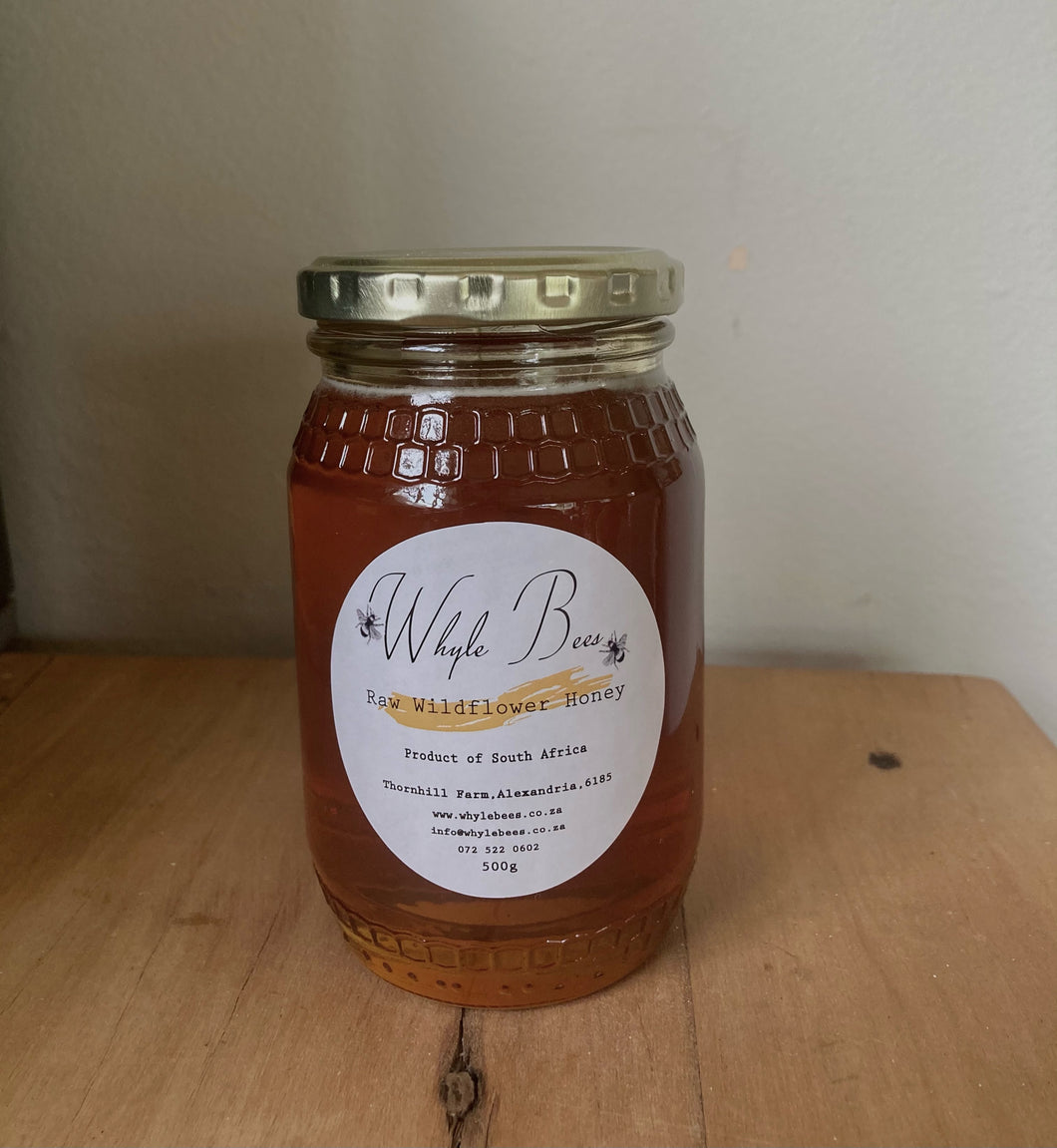 Whyle Bees Raw Wildflower Honey in glass jar (500g)